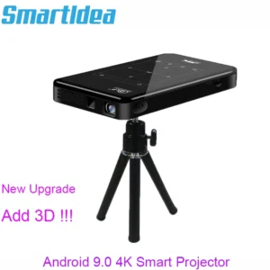 SmartIdea-Projetor Inteligente DLP, Beamer, Bateria BT, AirPlay embutido, Miracast, 3D, 4K, HD, AC3, Android, Wi-Fi, Novo