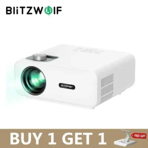 BlitzWolf BW-V5 Projetor LED Físico 1080P Resolução 9000 Lumens Bluetooth 5.0 Filme Portátil Compatível com TV Stick