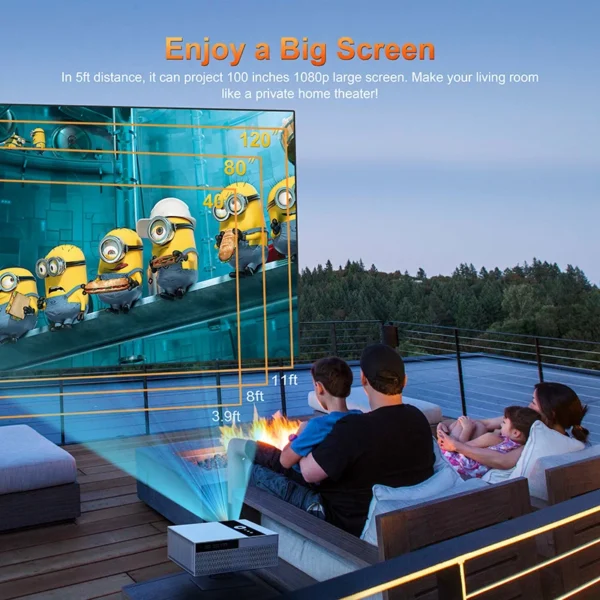Xnano X6 Novo produto Projetores Full HD 1080P 380 ANSI Lumens Vídeo Home Theater Android 13 5G WiFi BT5.2 Projetor de feixe de LED - Imagem 5