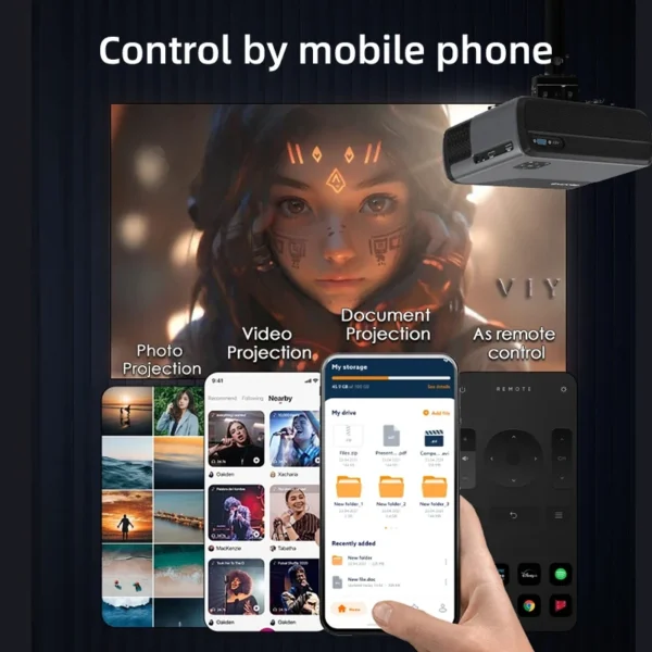 Projetor portátil CAIWEI A8+ Google TV 4K Ultra HD 1080P Android 14 Auto Keystone Focus Home Cinema Projetores Smart TV para áreas externas - Imagem 10