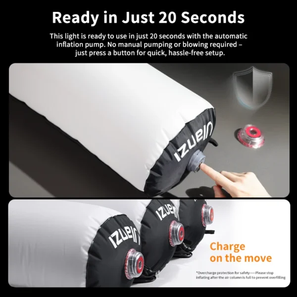 Ulanzi AL60 60W Luz LED inflável CRI 96+ para fotografia de retrato TVC com carregamento tipo C Lâmpada dobrável para tiro ao ar livre - Imagem 6