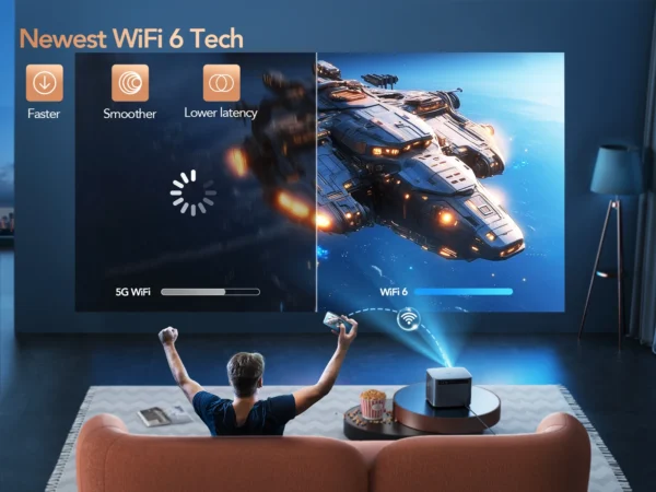 Projetor TOPTRO X7 4K Android 9.0 26000 Lumens nativo 1080P WiFi6 Projetor Bluetooth Foco automático/Keystone Home Theater ao ar livre - Imagem 5