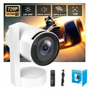 Mini projetor portátil 270 graus ajustável android13 wifi bluetooth som estéreo auto keystone 1280*720p cinema em casa ao ar livre