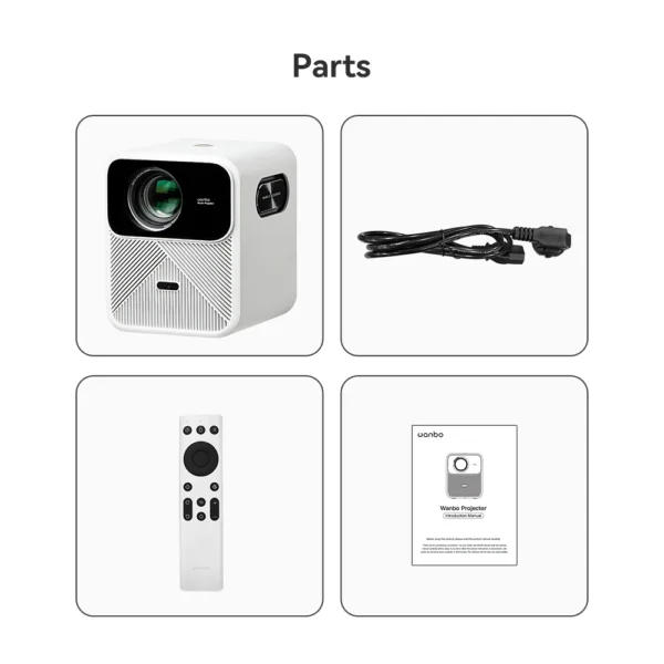 Wanbo-Projetor Portátil Mozart 1, Android 9.0, 2K, 4K, 1080P, Full HD, WiFi, 6 GB, 32GB, Auto-foco, Smart Home, Vídeo Teatro - Imagem 4