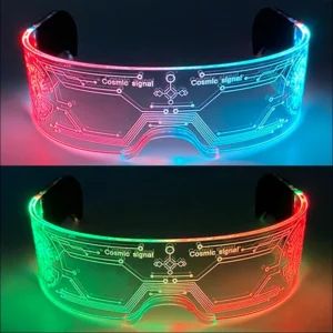 Acrílico led luminoso óculos de festa brilho neon light up visor óculos dj bar festa eyewear para o dia das bruxas natal