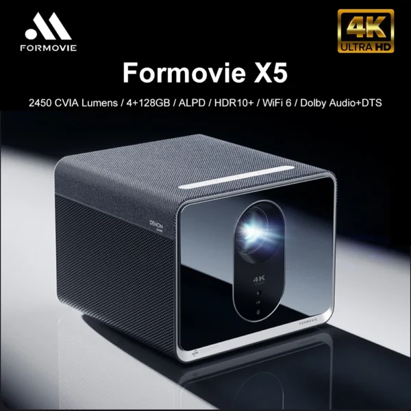 Formovie X5 4K Laser 4500 ANSI Lumens ALDP Android Smart 4+ 128Gb Grande Memória Home Theater Tv Melhor Projetor
