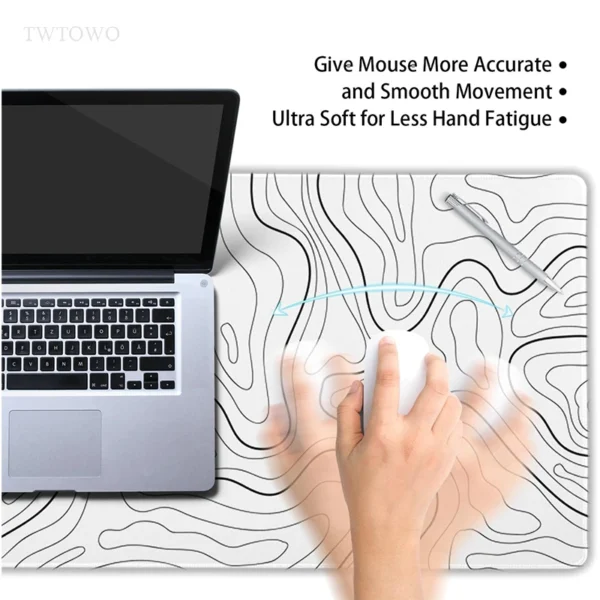 Mouse pad gamer linhas de contorno branco xl hd personalizado novo mousepad xxl mousepads borracha natural escritório mouse pad desktop mouse pad - Imagem 4