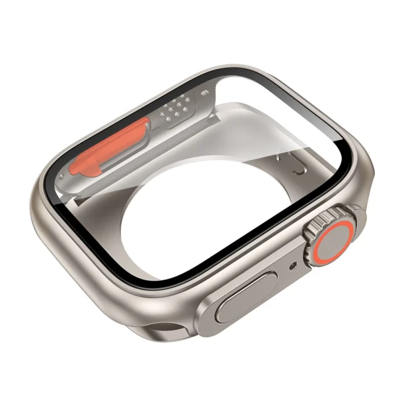Capa protetora de tela para apple watch 45mm 44mm 40mm 41mm, capa dura para pc dianteiro e traseiro iwatch 9 8 7 se 6 5 4 mudança para ultra - Imagem 4