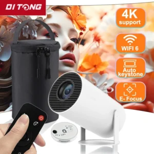 Ditong hy300 plus projetor android 4k 1280*720p duplo wifi 300ansi vídeo cinema ao ar livre portátil casa hd led hy300 pro projetor