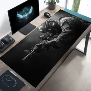 Grande mouse pad tático soldado design antiderrapante xxl mesa acessórios de jogos bordas costuradas para casa e jogo para fps gamer