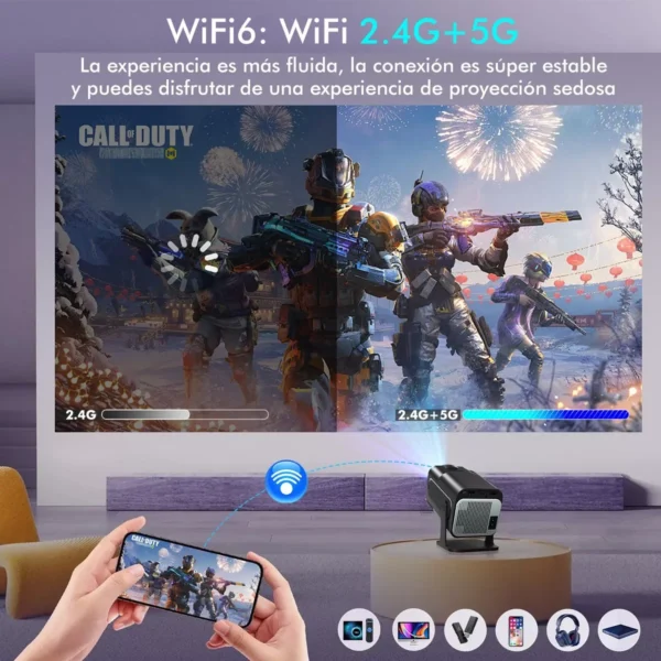 Novo projetor KaiAqua HY320 Android 11 390ANSI HD 4K nativo 1080P Dual Wifi6 BT5.0 Nível de cinema Projetor portátil HY300 atualizado - Imagem 4