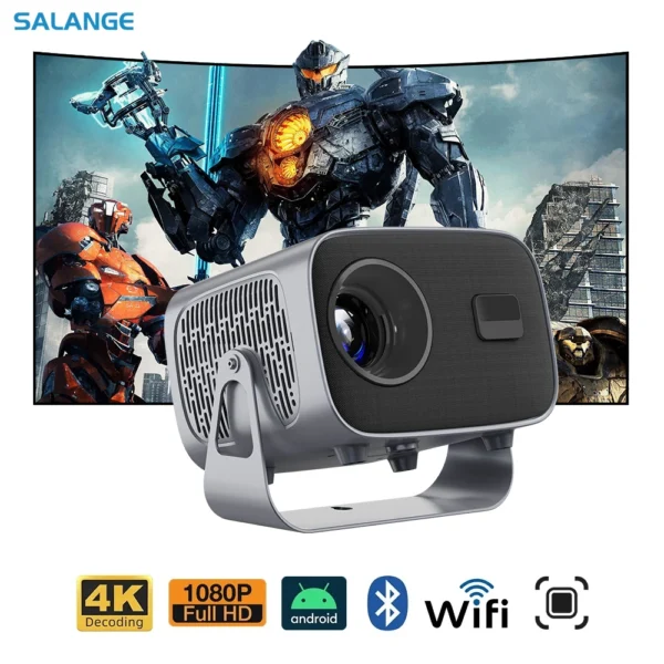 Salange A10 Android 11 Projetor Mini Home Theater H713 BT5.2 720P Smart 3D Projetores de vídeo portáteis Espelho IOS 1080P 4K Via HD