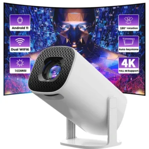 P30PRO4K Suporte Decodificação Projetor de Vídeo Nativo 720P, Projetor Dual WIFI6 com Sistema Android 11.0, Projetor hy300