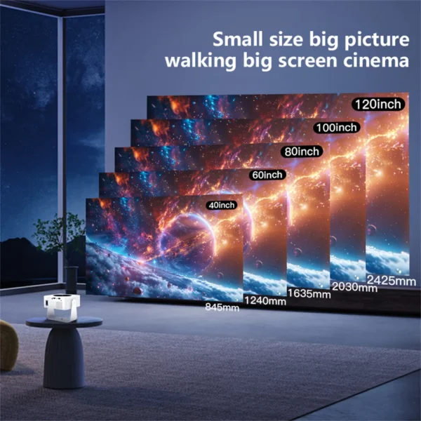 KaiAqua T1pro Android 13 Projetor 4K 250ANSI Lumens Dual-band Wifi6 BT5.0 Auto Keystone Home Cinema Theater Projetor portátil - Imagem 5