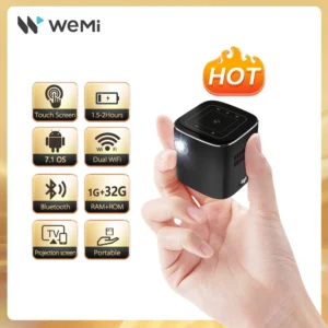 Projetor Android Portátil e Portátil Inteligente, 4K WiFi, Controle de Toque D048A, Home Theater ao ar livre, Ultra Mini Projetor