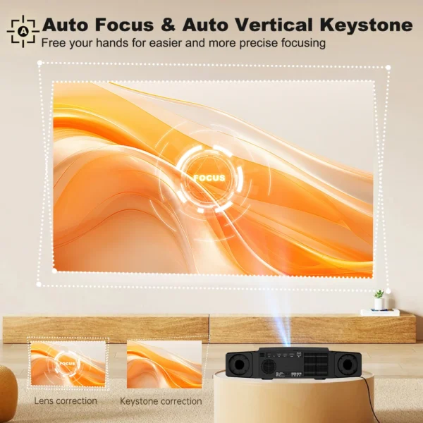 DESS C5 Enterprise 4K Projetor Android LED Full HD Full Auto Focus Dual WiFi BT5.2 Smart Home Theater Beamer Projetor de Reunião - Imagem 2