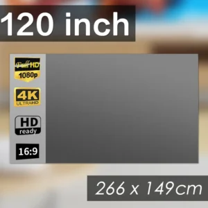 Tela de projetor portátil 16:9 telas de projeção dobráveis casa cinema interior ao ar livre teatro 4k hd 1080p anti luz plana