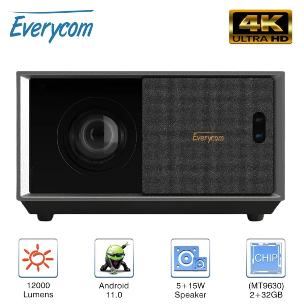 Everycom Full HD RD829 Projetor 5G WiFi LED 4K Vídeo Filme Inteligente Android 11.0 12000 Lumen Projetores Home Theater Cinema Beamer