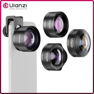 Ulanzi Lente Móvel Universal 75mm Macro/8mm Fisheye/16mm Grande Angular/60mm Telefoto Lente de Telefone para Fotografia Videografia