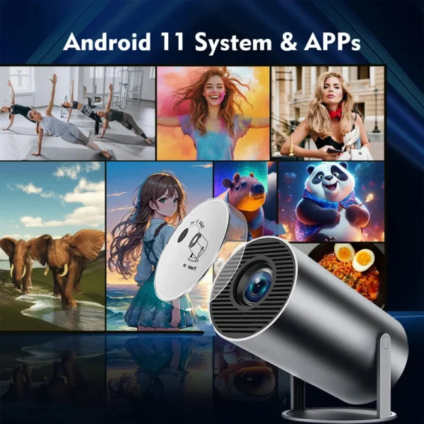 DITONG HY300 Plus HD Projetor portátil 4K 1280x720P Android LED Vídeo Home Theater Cinema Telefone mini Projetor Filme HY300 pro - Imagem 6