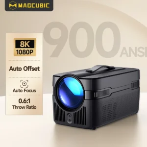 Projetor Magcubic Auto Focus HY450C Ultra Short Throw com deslocamento automático 1080P 8K HD 900 ANSI WiFi6 BT5.4 Allwinner H716 Voz
