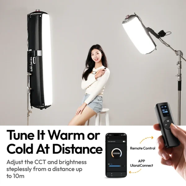 Ulanzi AL60 Luz LED inflável 2700K-6500K Luz de ar macio bicolor com alça Controle de APP portátil para estúdio de fotografia - Imagem 4