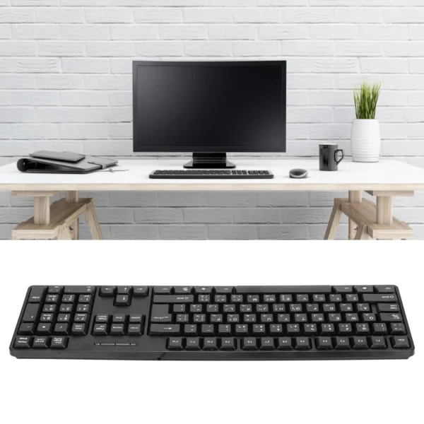 Teclados de computador design ergonômico durável usb com fio árabe inglês teclado mecânico para laptops pc - Imagem 3