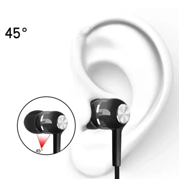 Fones de ouvido com fio 3.5mm, intra-auriculares esportivos, graves, celular, fone de ouvido estéreo com microfone, controle de volume, música - Imagem 2