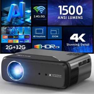 Projetor 4K Full HD 1080P para filmes Android WiFi Projetor de feixe de home theater Projetor de feixe de reunião de filmes de vídeo ao ar livre