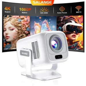 Salange hy260max 4k projetor nativo 1080p android 11 wifi6 bt5.4 foco automático/espelho keystone vertical smartphone cinema feixe hd