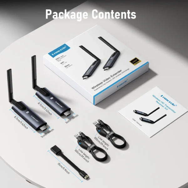 Lemorele 5G 200M Transmissor e Receptor HDMI Sem Fio Reunião Transmissor Bluetooth Áudio para Laptop TV Projetor Monitor Veio - Imagem 2
