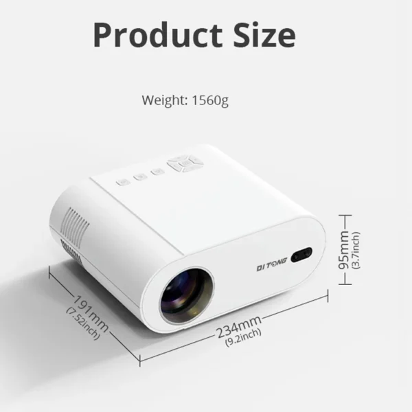 DITONG Projetor 4K Android com Dual WiFi 6 e Bluetooth Auto Keystone Foco Automático Home Theater HD Native 1080P Filme ao ar livre - Imagem 5