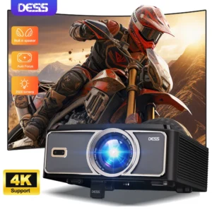 DESS 2025 Novo Projetor Portátil 4K 2500 Lumens Projetor LED Dual WiFi6 Alto-falante Embutido BT5.2 Projetores de Vídeo de Home Theater