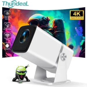 ThundeaL 4K Projetor Full HD FHD TD80W Android WiFi 3D Home Theater TD80 Projetor de feixe portátil Reunião de vídeo Filme PK HY320