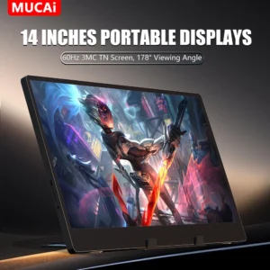 Tela portátil de MUCAI N140-S36 14 polegadas 60Hz resolução 1366*768 painel TN 250cd/ ㎡ Monitor portátil de resposta de brilho 3ms