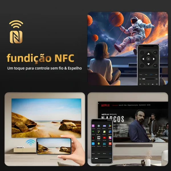 Projetor 4k uhd 5g wifi 2000 ansi lumens filme luz do dia projetor karaokê home theater smart tv projetor bt 5.4 1080p full hd - Imagem 6