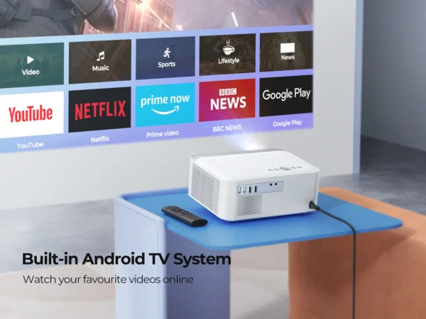 Projetor TOPTRO 1080P Full HD Projetor portátil 700ANSI Android 9.0 Projetor WiFi6 Bluetooth Home Cinema Projetor externo - Imagem 3