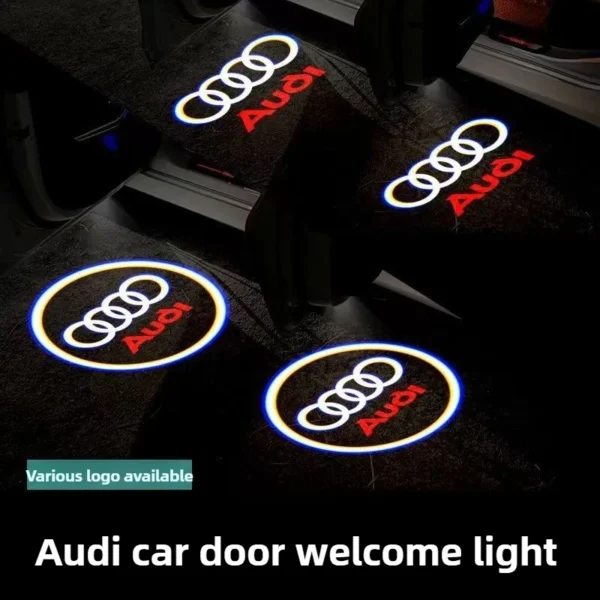 2/4 pçs logotipo da porta do carro luz led hd lâmpada do projetor para audi a3 a4 b8 8p a6 c7 a5 q5 b7 b6 b9 linha quto rs q3 q7 s3 s4 s5 s6 s8