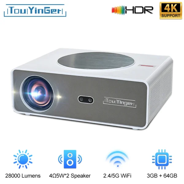 NOVO Projetor Touyinger Q11Android 4k 8k LED Projetor de home theater 5G Full HD Projetor de filmes