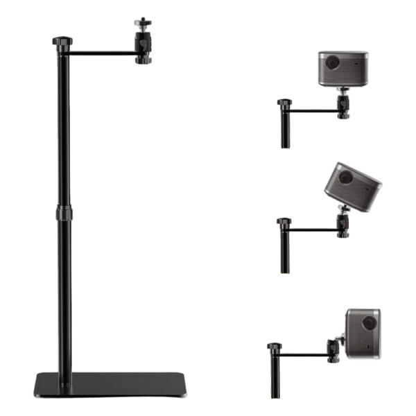 Suporte de projetor ajustável SH Suporte de metal multiângulo 360 ° Suporte giratório para projetor de vídeo de filme - Imagem 3