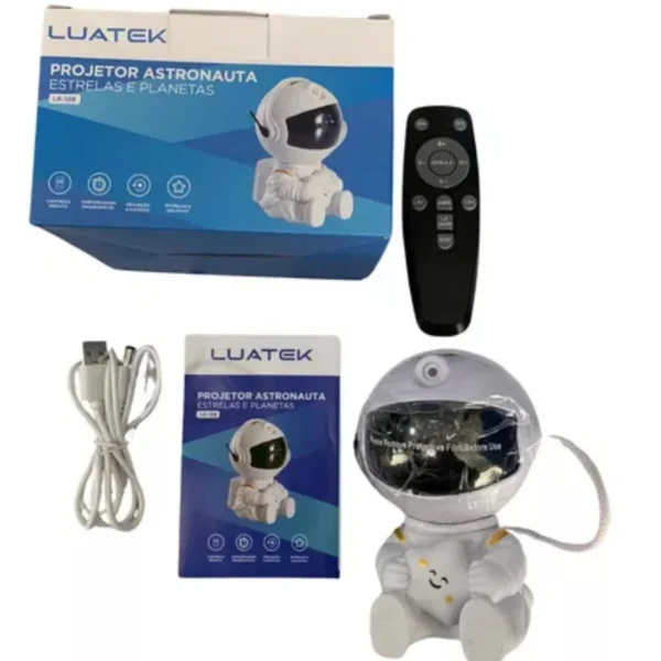 PROJETOR ASTRONAUTA PLANETAS E ESTRELA LUMINÁRIA CRIANÇA INFANTIL LUATEK - Imagem 2