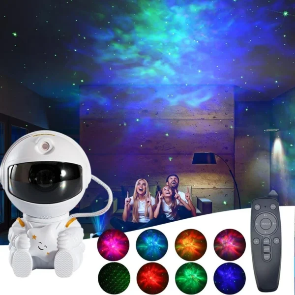 Mini Astronauta Projetor Galáxia Luminária Led Nebulosa Estrelado Estrelas Nebulosa Galaxy Ws3315 - Imagem 5