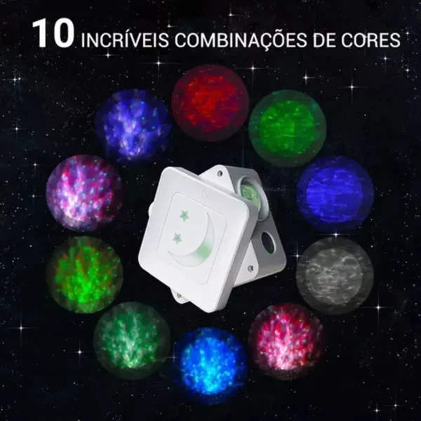 Mini Projetor Luminaria Abajur Galaxia Galaxys Wi-fi Touch Estrelas 6 Luas Nebulosa Quarto 3304 Luuk Young - Imagem 5