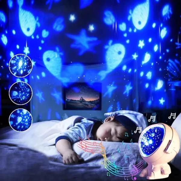 Mini Astronauta Galaxy Projetor Noite Luz Quarto Luminaria Criancas Usb Ws-8805 - Imagem 2