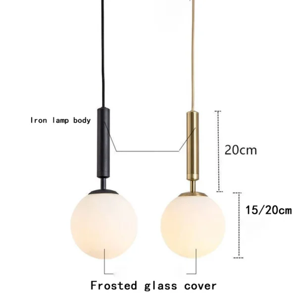 Nordic criativo de vidro sala estar pendurado lâmpada quarto principal simples sala jantar luzes pingente cabeceira quarto pequeno lustre - Imagem 2
