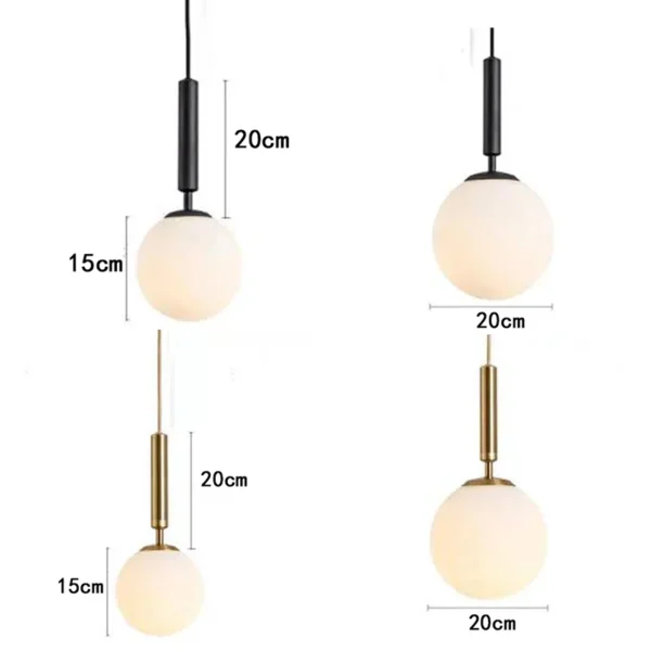 Nordic criativo de vidro sala estar pendurado lâmpada quarto principal simples sala jantar luzes pingente cabeceira quarto pequeno lustre - Imagem 4