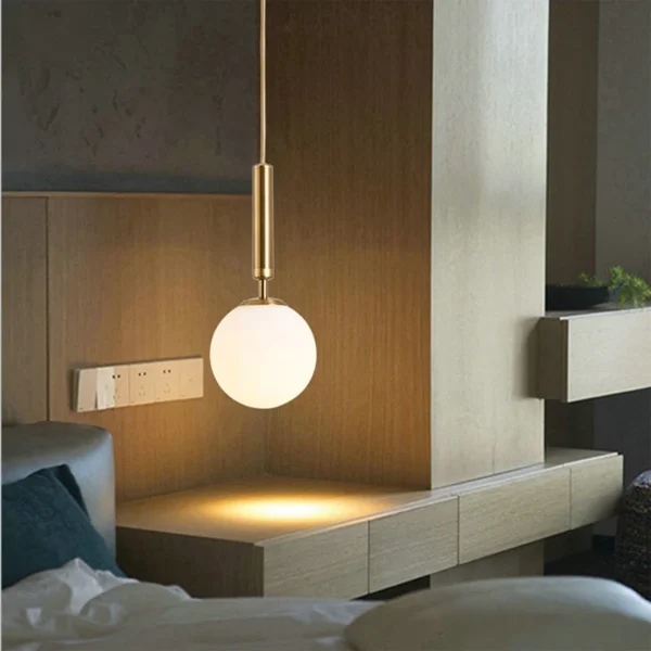 Nordic criativo de vidro sala estar pendurado lâmpada quarto principal simples sala jantar luzes pingente cabeceira quarto pequeno lustre - Imagem 5