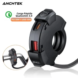 Carregador universal para moto usb 48w qc3.0 pd adaptador de alimentação à prova d'água água guiador montado suporte câmera carregador telefone