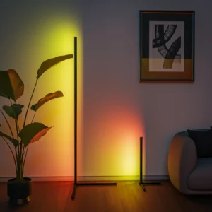 Lâmpada de assoalho controlada por aplicativo, 16m, cores, canto inteligente, regulável, moderna, iluminação de humor, luzes de suporte para quarto, sala de jogos