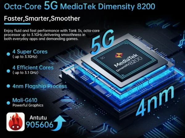 8849 Tank 3S, tamanho CPU 8200 120 Hz 6,79 polegadas, projetor global 5G, luzes LED externas, smartphone, 16 GB de RAM, 512 GB de ROM - Imagem 5